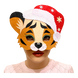 Маска Тигр в новорічній шапці фото 2