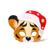 Маска Тигр в новорічній шапці фото 1